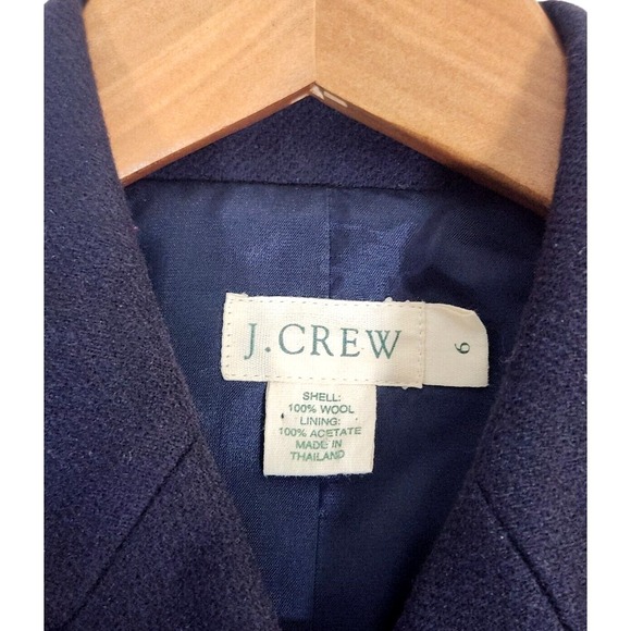 J. Crew Wool Jacket Women's Size 6 Navy Blue Double Breasted Nautical Pea Coat - Picture 4 of 8